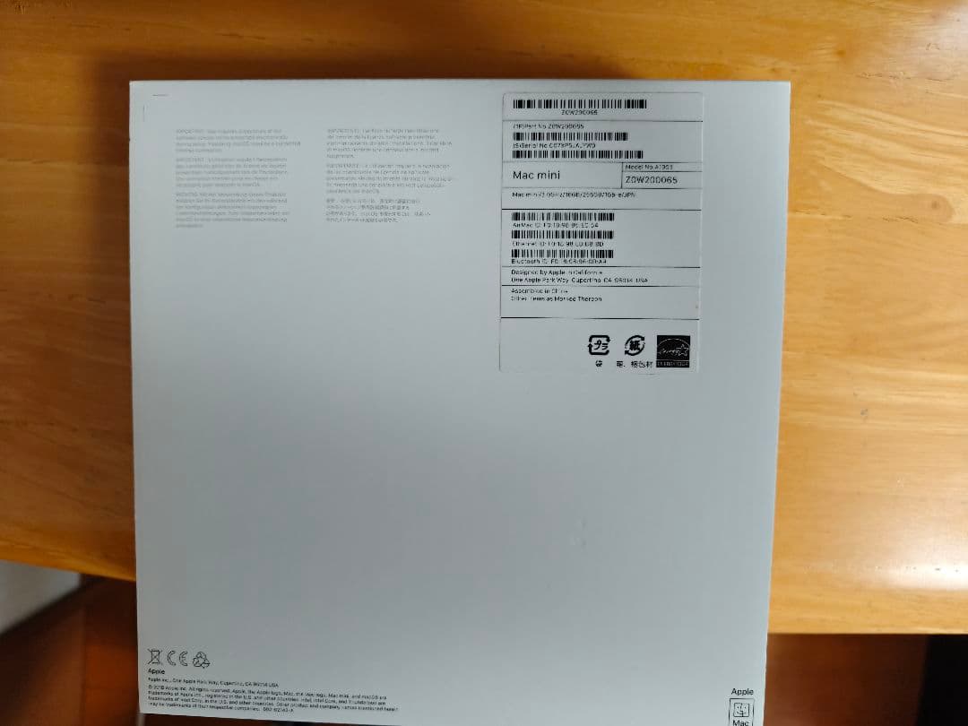 ミニPC Mac mini 2018 core i5 3GHz 16GB 256GB