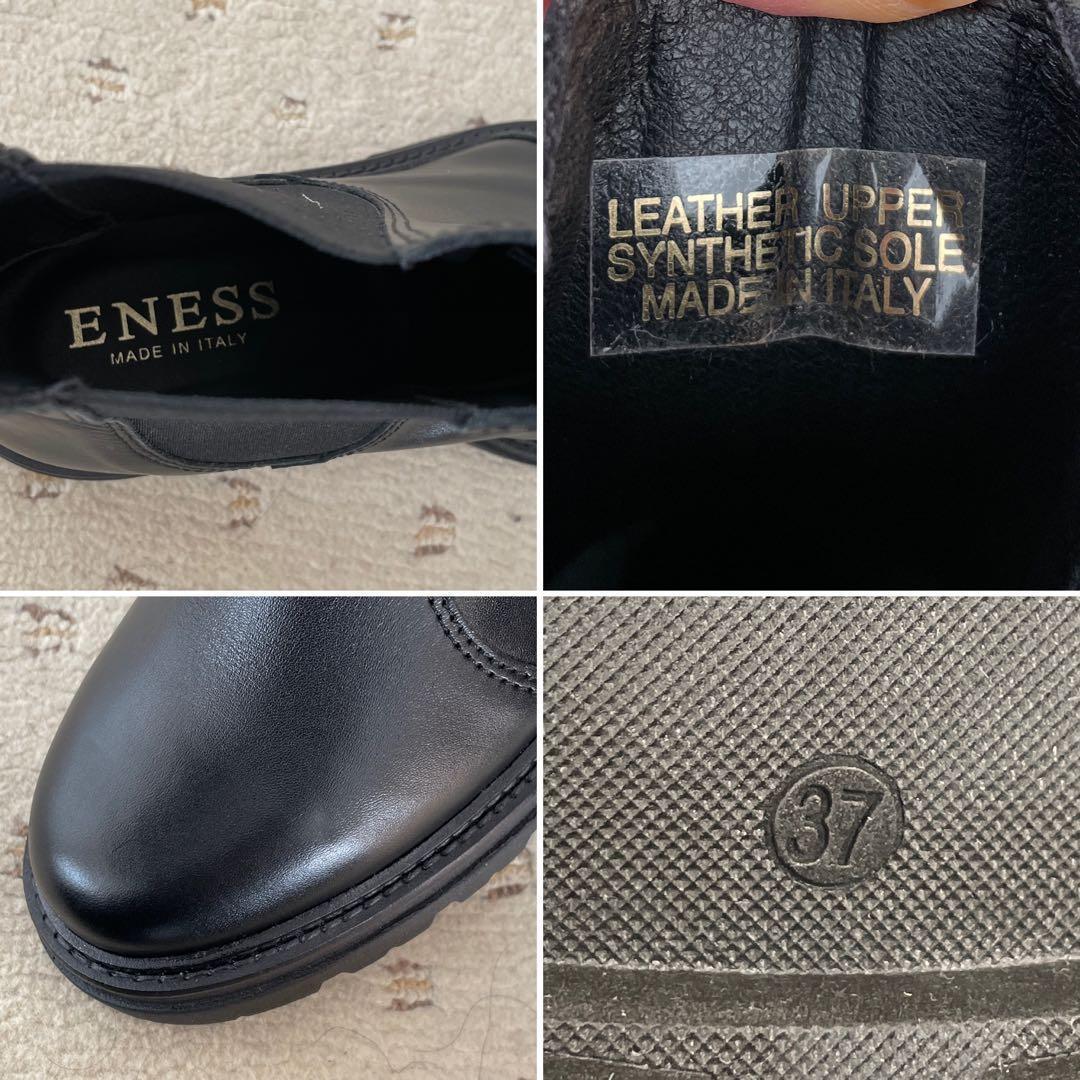 【れい】ENESS エネス サイドゴアブーツ 37 23.5㎝ブラック黒