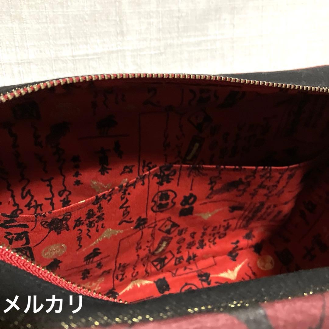 ガシャ髑髏　ハンドメイド　トートバッグ　Ｌ字ファスナー長財布　ポーチ　がま口財布