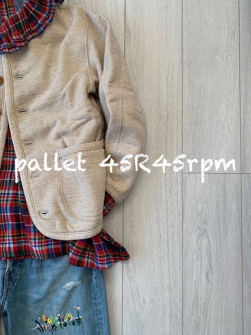 45R45rpm ガーゼ二重織のフリルカラーブラウス