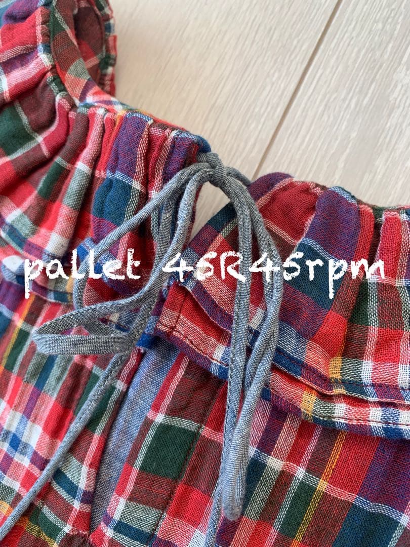 45R45rpm ガーゼ二重織のフリルカラーブラウス