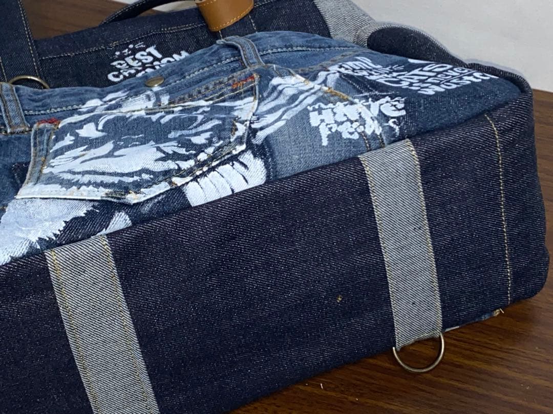 セール☆岡山デニム☆ダメージデニム☆☆トラネコ☆リュック対応☆4wayバッグ