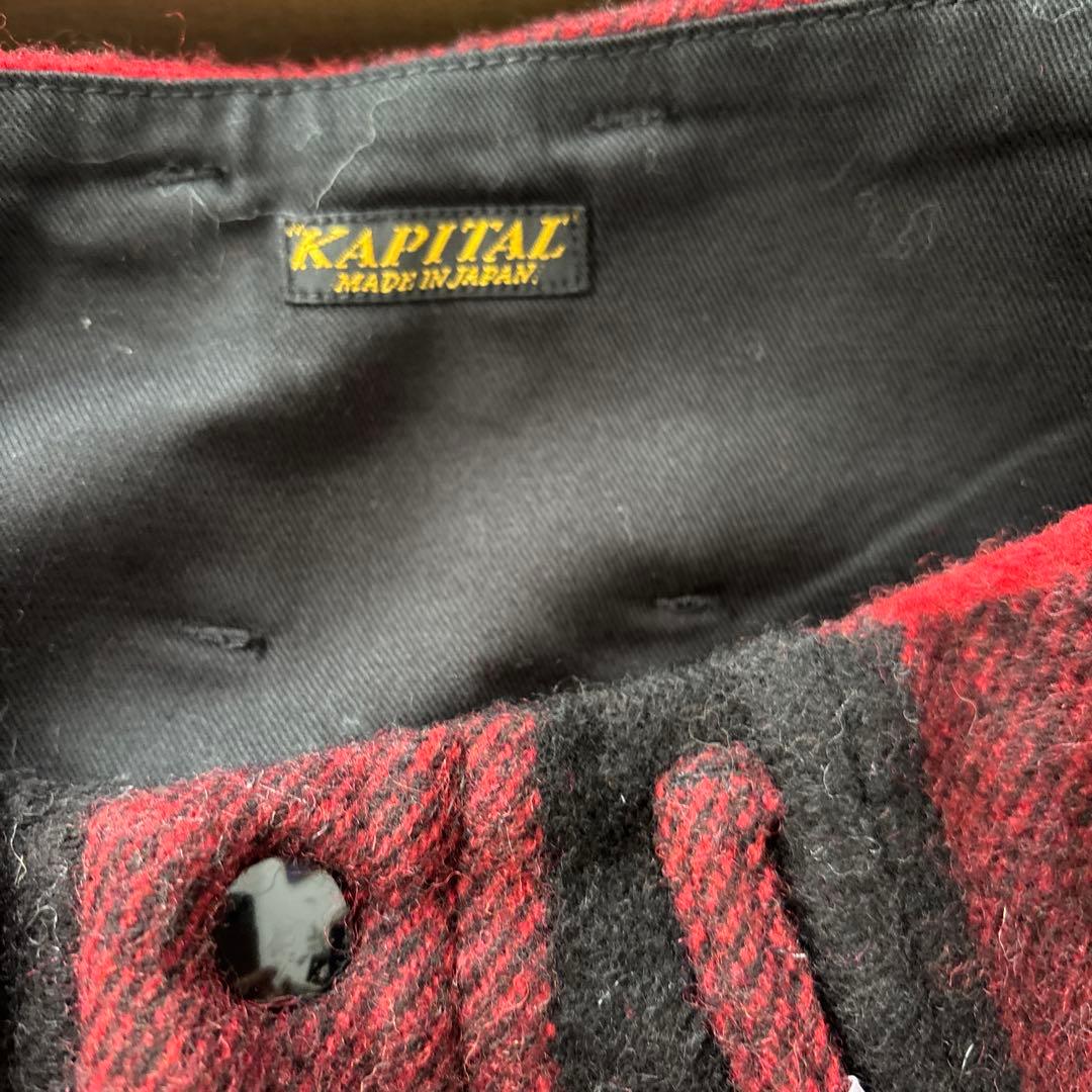 KAPITAL レッドブラックチェック ガウチョパンツ