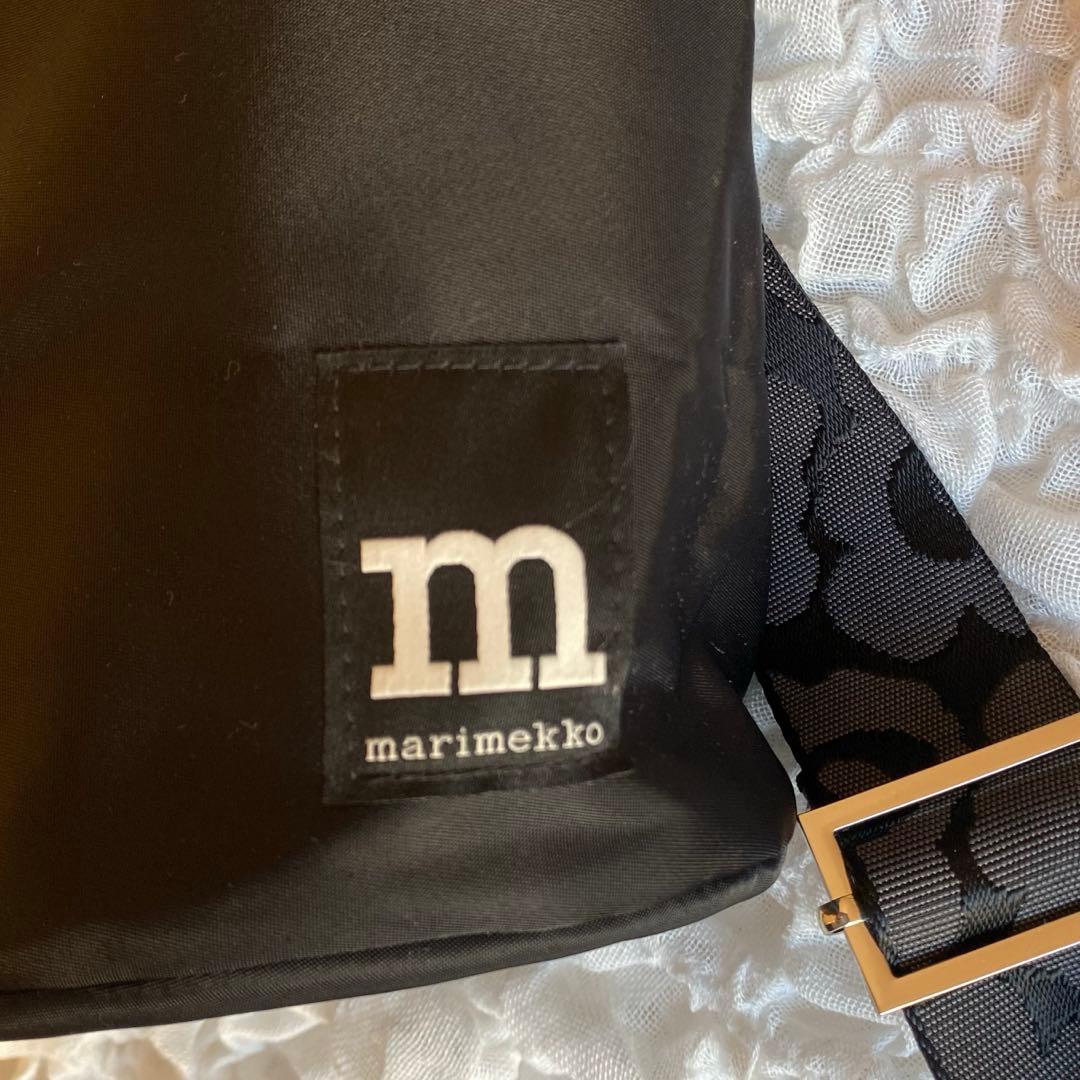 marimekko マリメッコ ショルダーバッグ ロゴ ウニッコ ブラック　黒