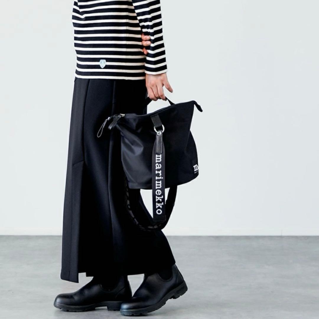 marimekko マリメッコ ショルダーバッグ ロゴ ウニッコ ブラック　黒