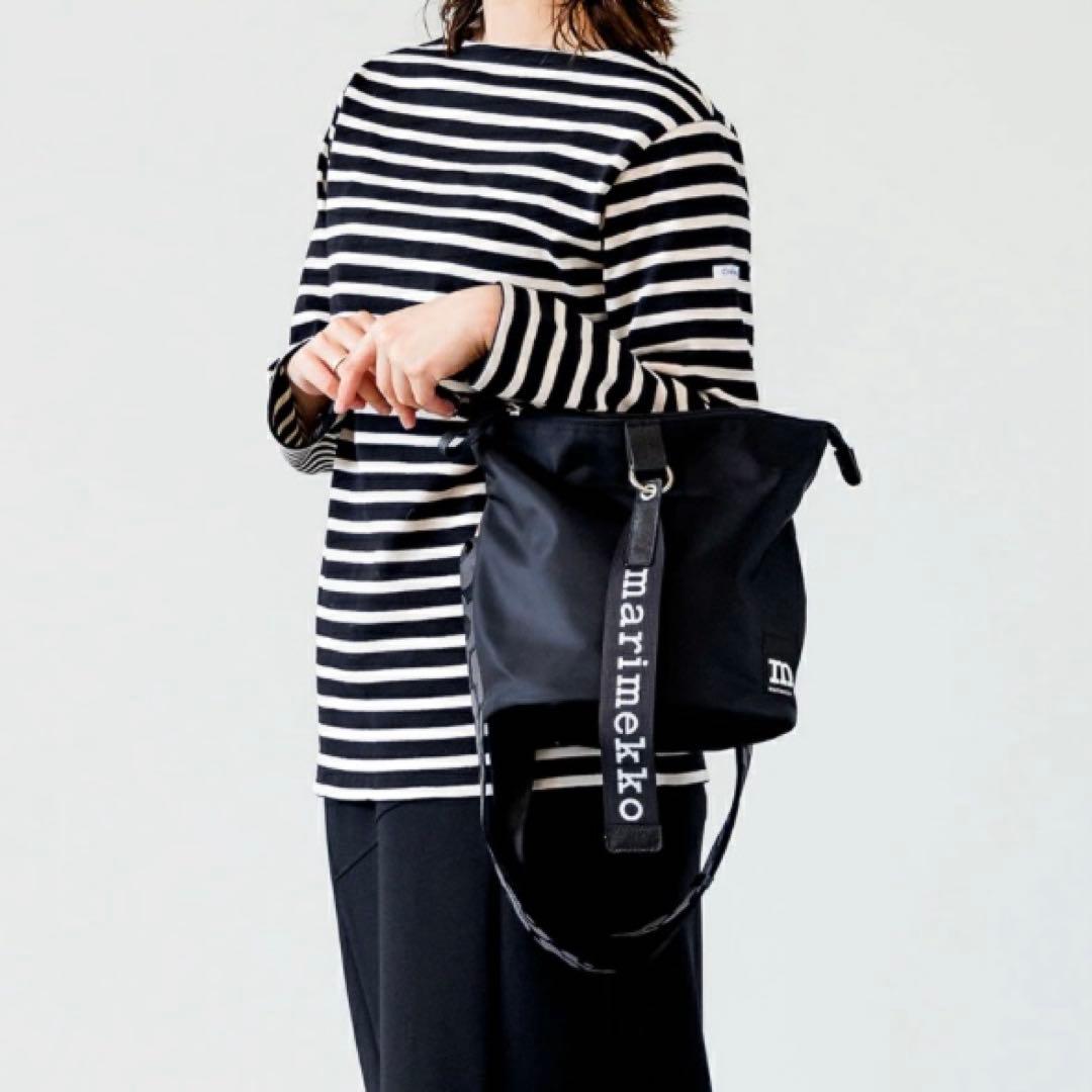 marimekko マリメッコ ショルダーバッグ ロゴ ウニッコ ブラック　黒