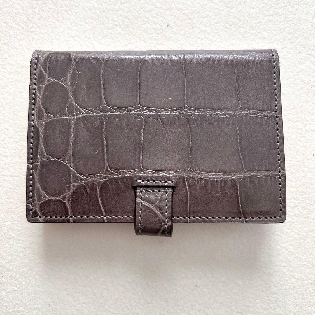未使用　J&M デビッドソン 名刺入れ　カードケース　クロコ型押し