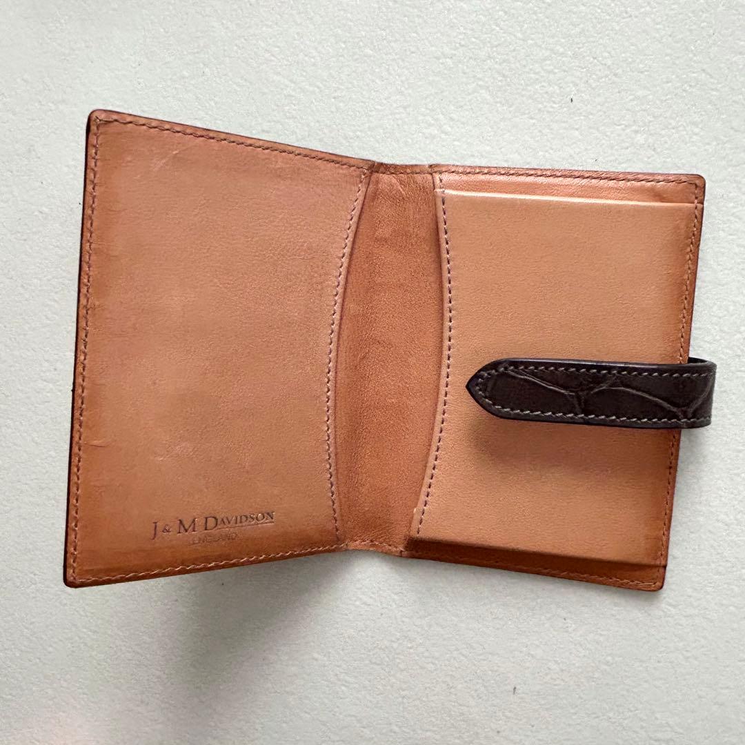 未使用　J&M デビッドソン 名刺入れ　カードケース　クロコ型押し