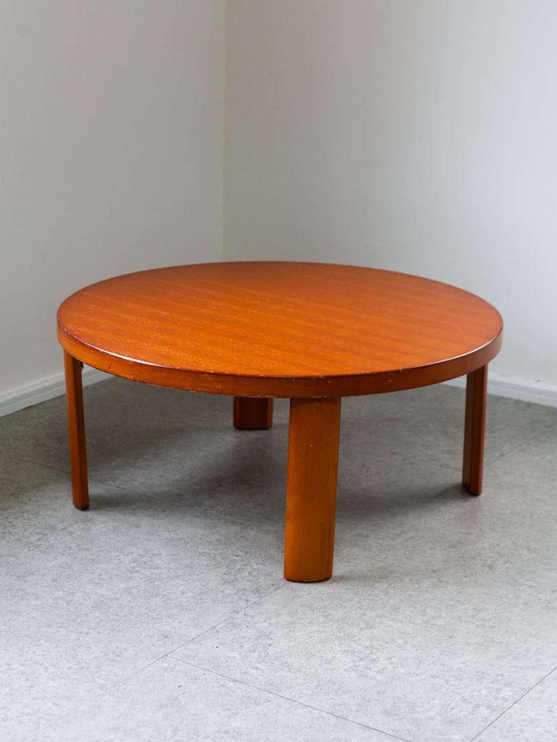 フクダクラフト　90年代 天然木円卓　折りたたみ　モダン ラウンド ローテーブル