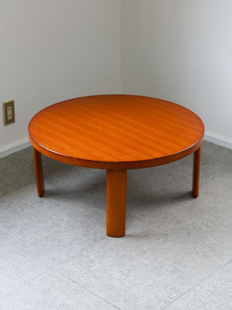 フクダクラフト　90年代 天然木円卓　折りたたみ　モダン ラウンド ローテーブル