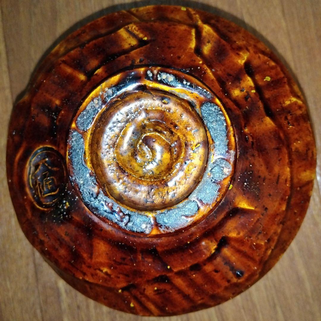 【レア】大樋焼 茶道具 茶碗 飴釉茶碗 茶器 茶道 大樋焼き 茶色 緑色 抹茶色