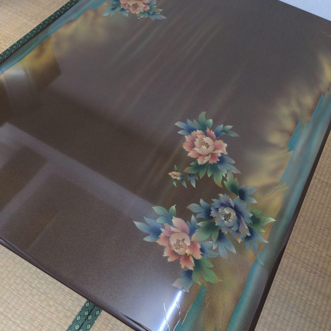 未使用 送料込み 座卓 ローテーブル ブラウン フラワー