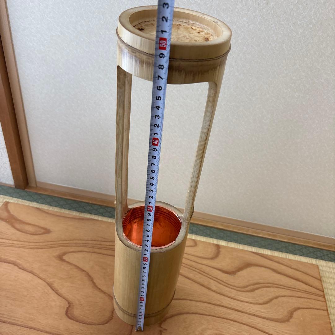 84 美品　根なし　一重切り　一重切　竹花入れ華道具　池坊