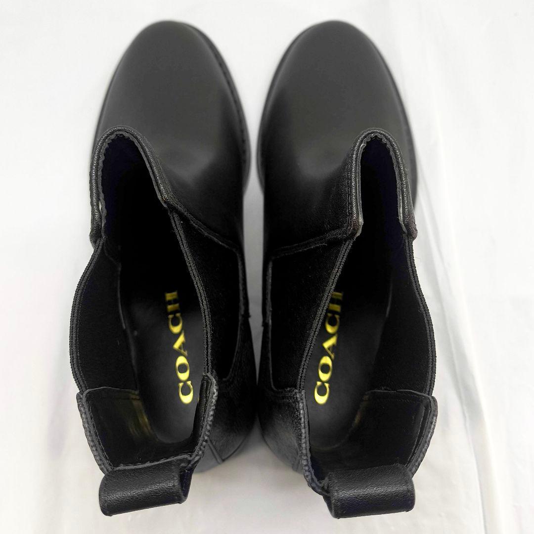 新品 コーチ ショートブーツ シグネチャー cマーク サイドゴアブーツ