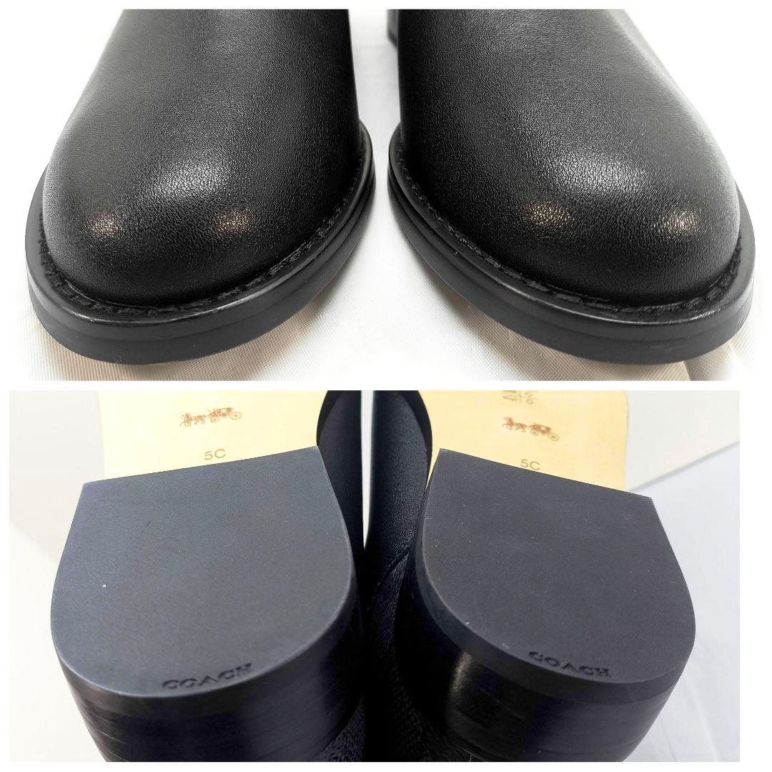 新品 コーチ ショートブーツ シグネチャー cマーク サイドゴアブーツ