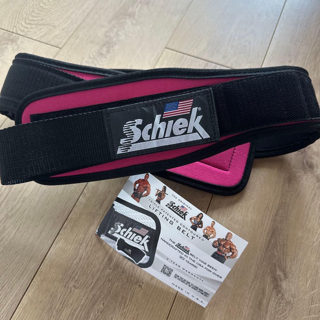 schiek トレーニング・パワーベルト ピンク/黒(M)
