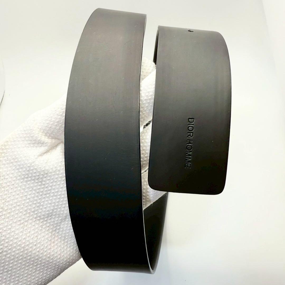 【美品】Dior Homme ブラックレザーベルト