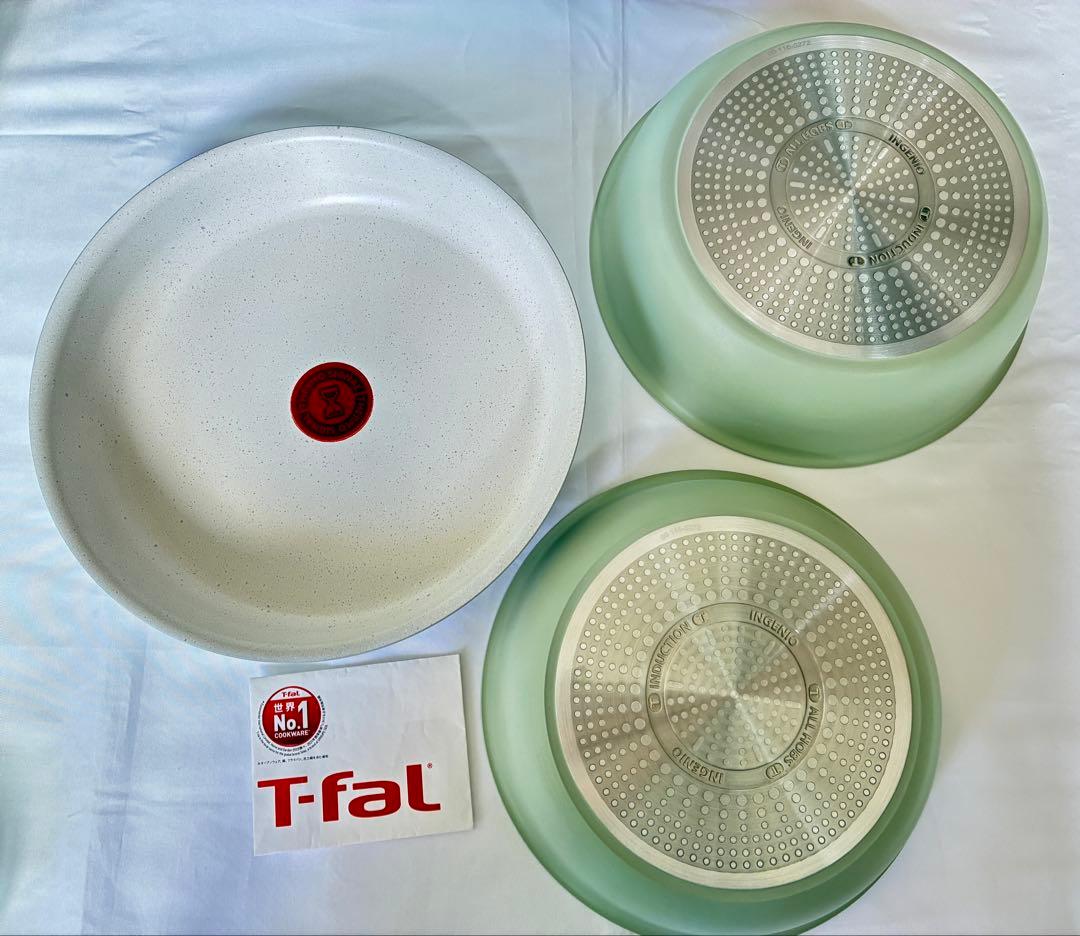 【豪華に使う】t-fal ソテーパン　フライパン　IH対応 ミントグリーン　3点