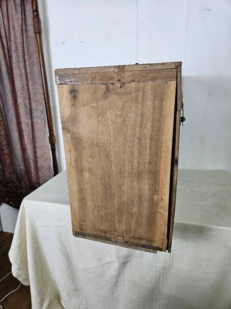 フランスアンティーク 陳列棚 古い木箱 棚板付き 木製 無垢材 飾り棚 小型