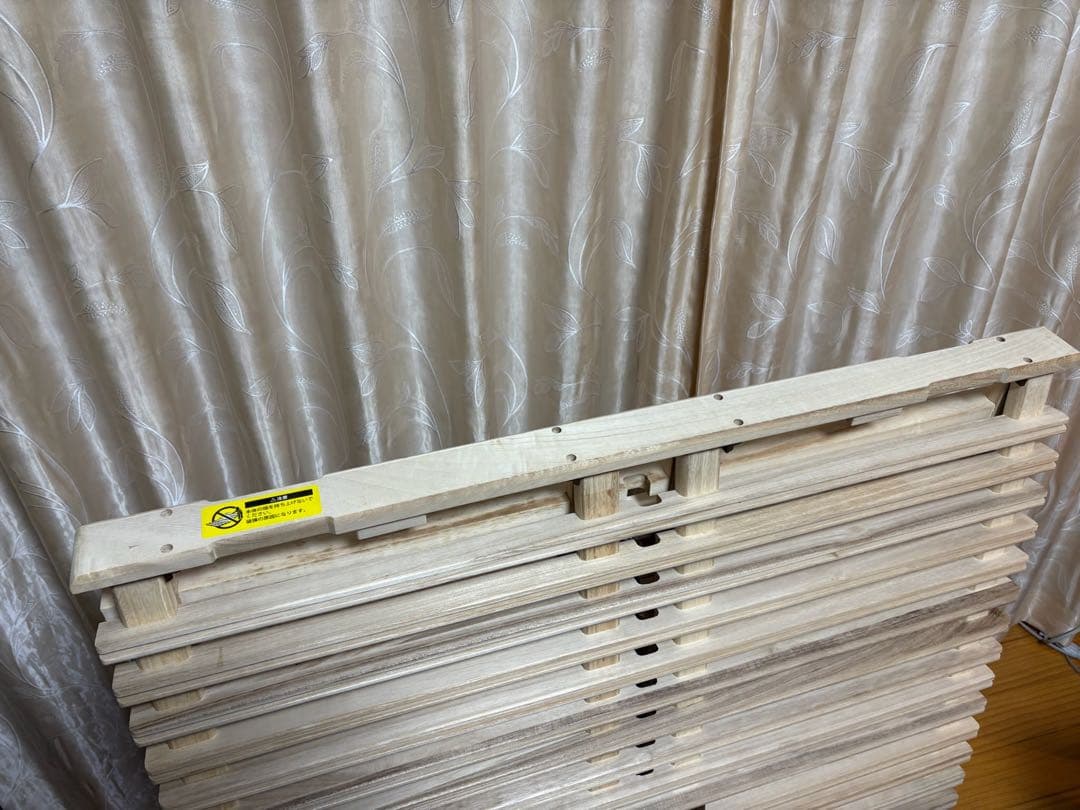 すのこベッド　折りたたみ　シングル　桐すのこ　みやび格子　簡単布団干し