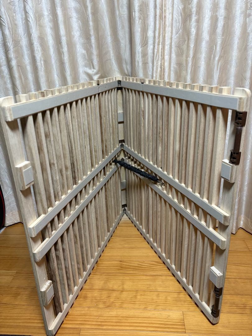 すのこベッド　折りたたみ　シングル　桐すのこ　みやび格子　簡単布団干し