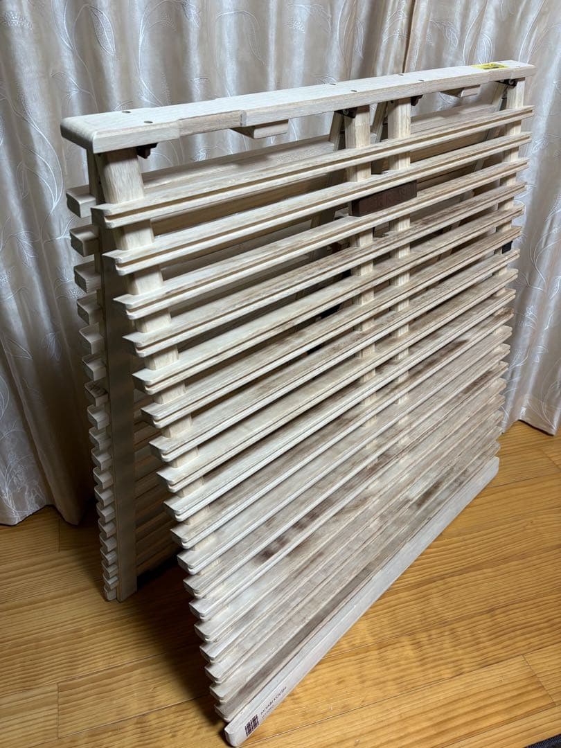 すのこベッド　折りたたみ　シングル　桐すのこ　みやび格子　簡単布団干し