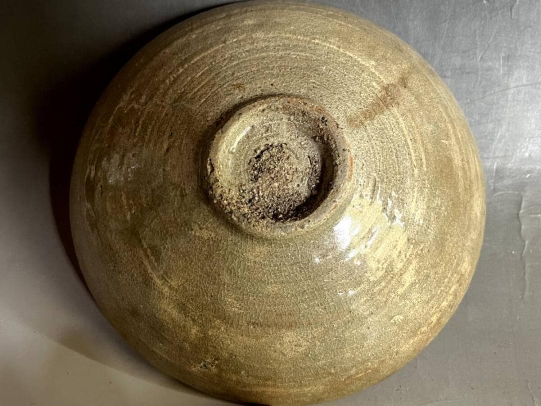 鉢■古瀬戸灰釉平鉢 時代物深皿 砂高台 古美術 時代物 骨董品■