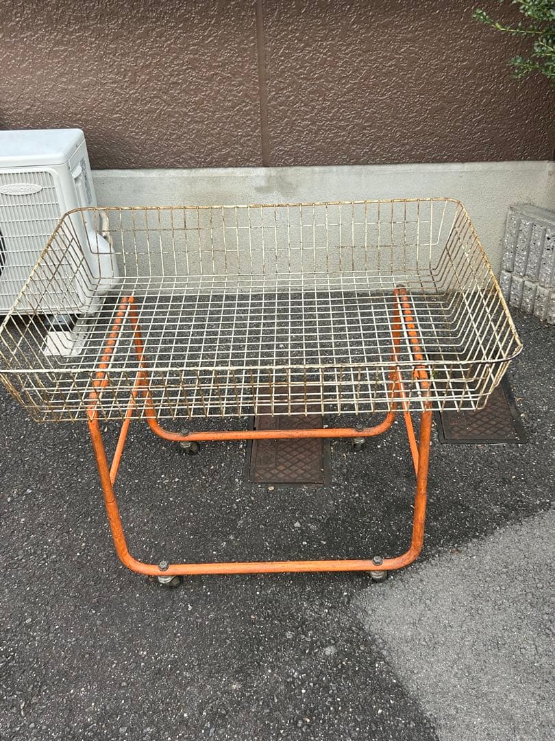 昭和レトロ　ワイヤーラック　キャスター付　ガーデニング　シャビーラック