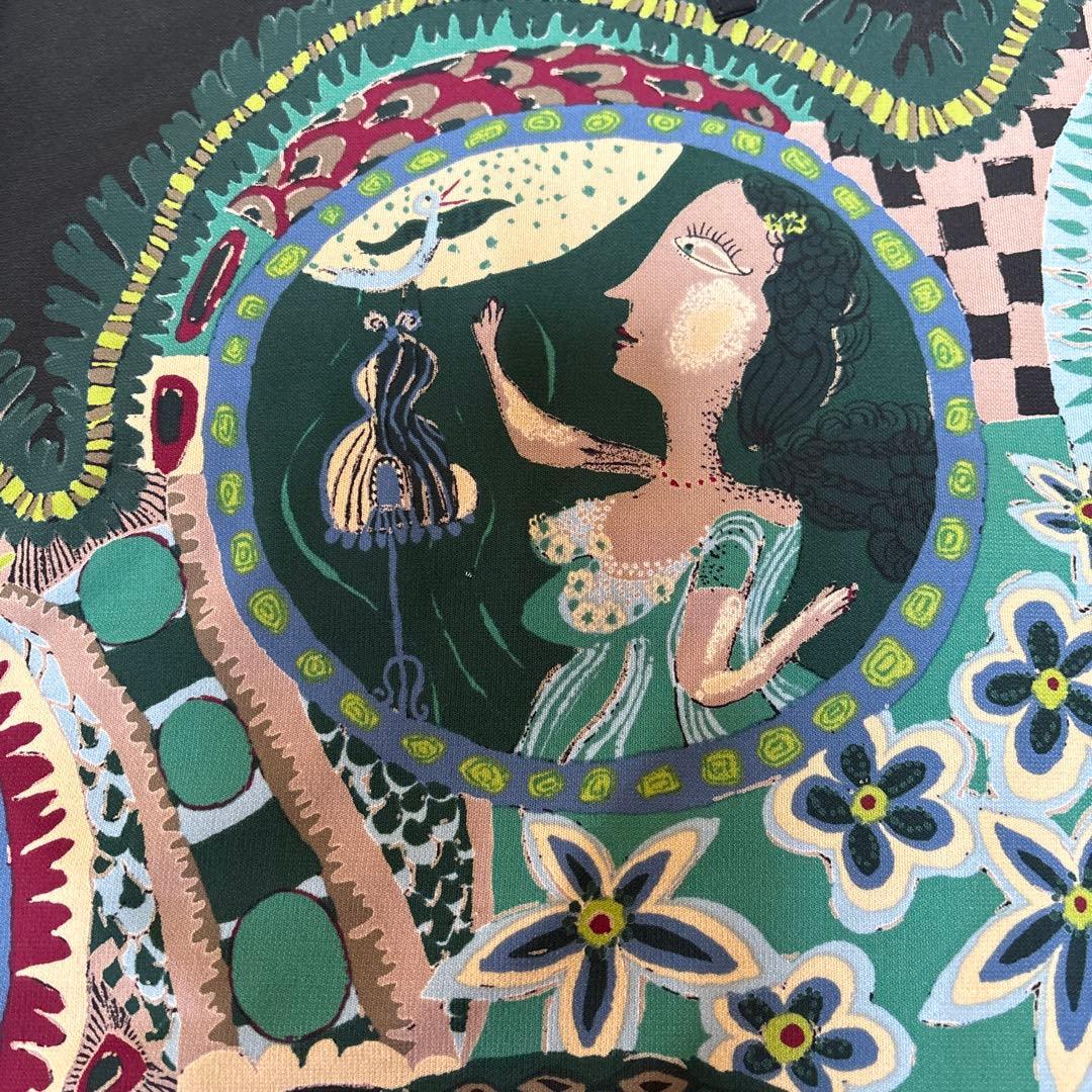 【未使用に近い】✨トクコプルミエヴォル✨黒地に前中央メルヘン柄長袖チュニック！