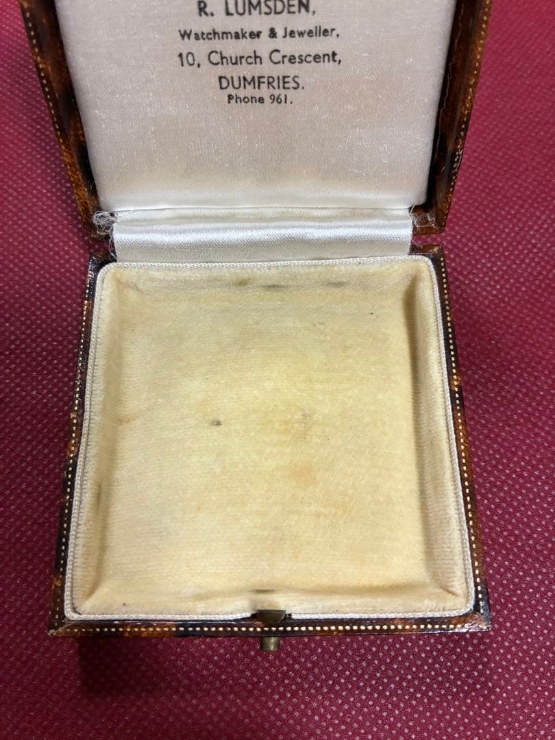 英国アンティークジュエリーケース ベージュベルベット