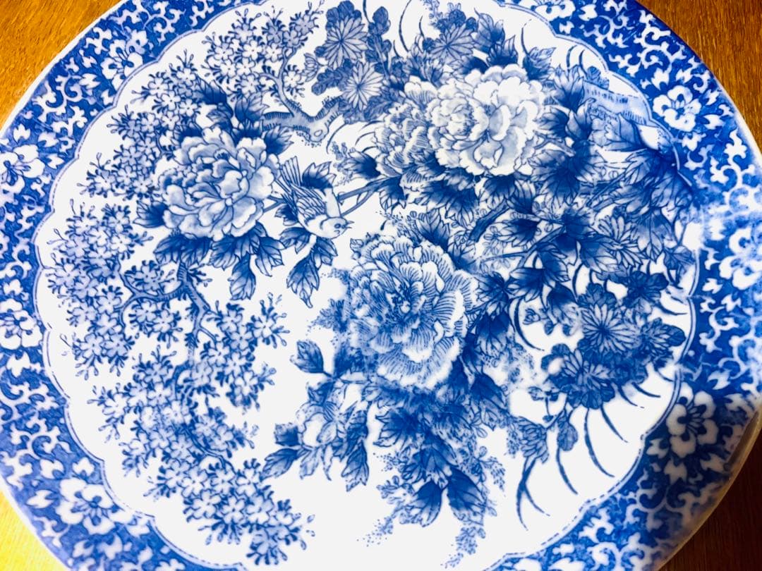 花鳥絵の大皿⭐︎古伊万里