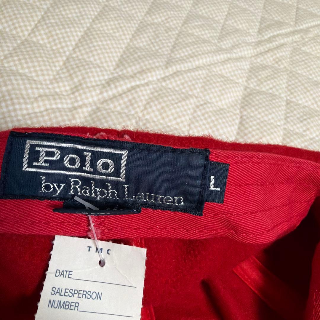 Polo byラルフローレン　赤色 ベースボールキャップ　LヴィンテージUSA製