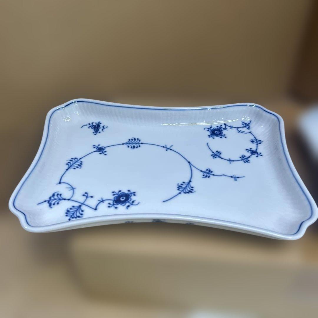 6259【希少美品】ロイヤルコペンハーゲン ブルーフルーテッド 角皿 2枚セット