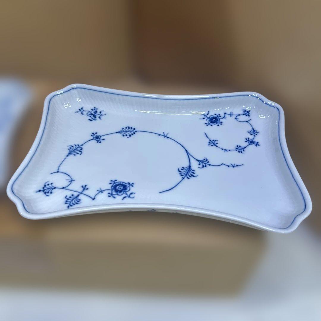 6259【希少美品】ロイヤルコペンハーゲン ブルーフルーテッド 角皿 2枚セット