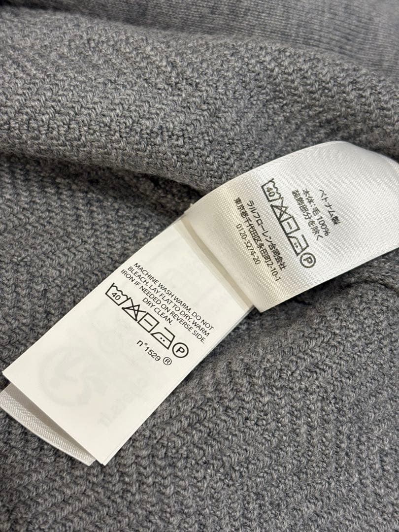 極美品　ポロラルフローレン　ウォッシャブル　ウール　ドライバーズ　フルジップ