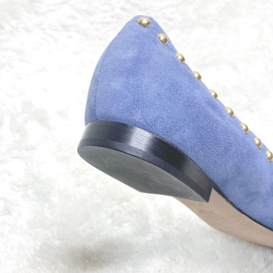 【極美品✨ペリーコ】スタッズ スウェード フラットシューズ 38 イタリア製