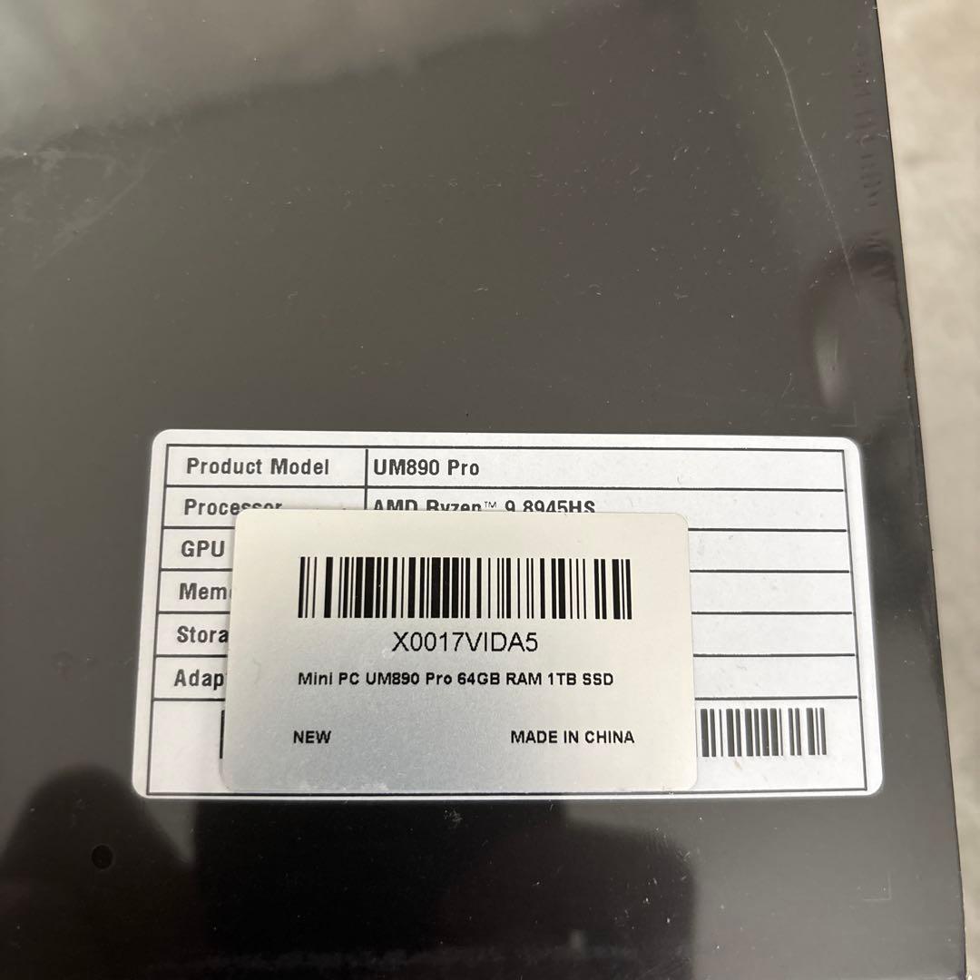 【新品】MINISFORUM UM890 Proミニpc(64+1TB)