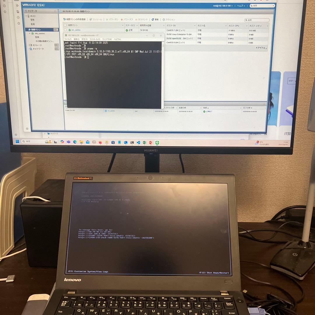 【thinkpad x250 】vmwareESXi 【仮想化環境】