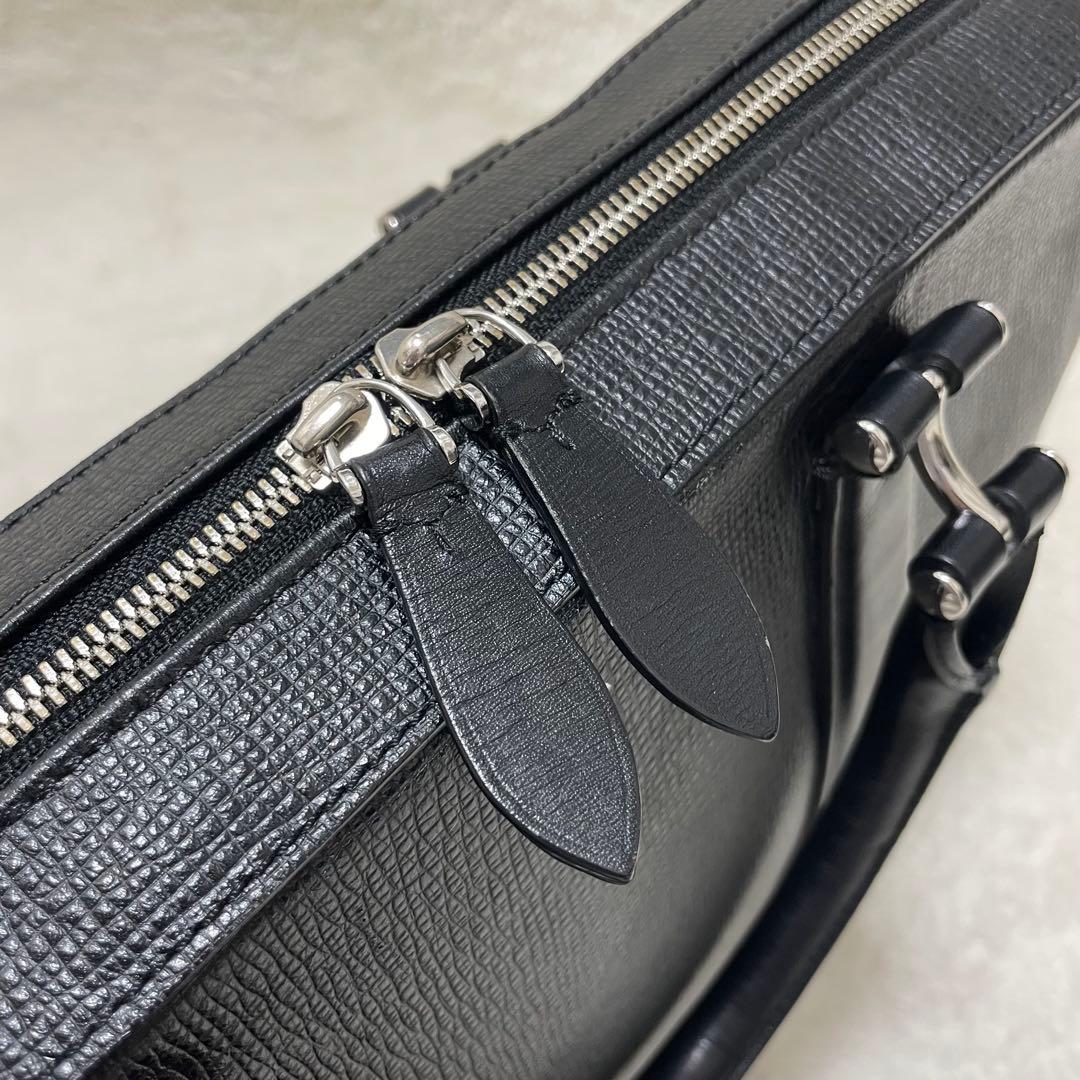 【美品】ペッレモルビダ マーレ ビジネスバッグ ブリーフケース ブラック レザー