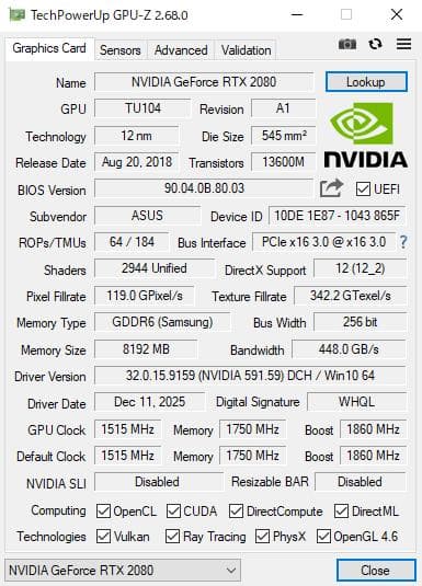 ROG Strix GeForce RTX 2080 本体 ※LED不良