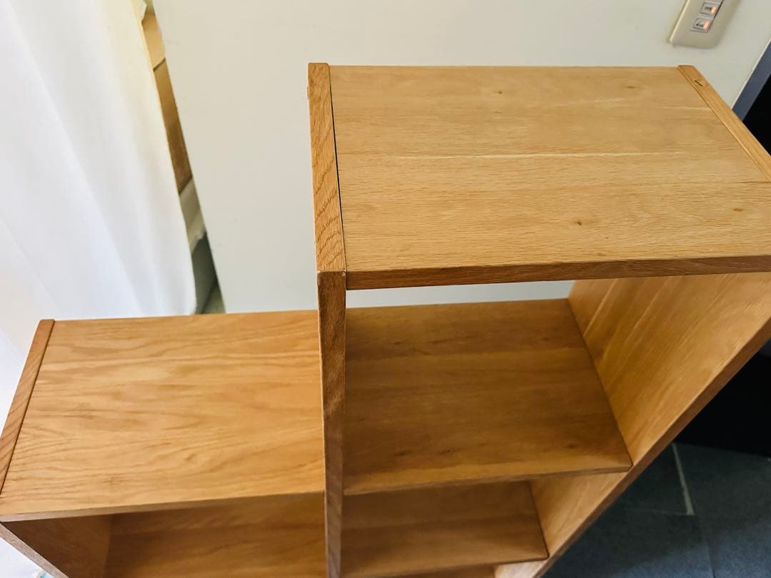 人気 無印良品 スタッキングシェルフセット 3段＋追加2段の2列 オーク材