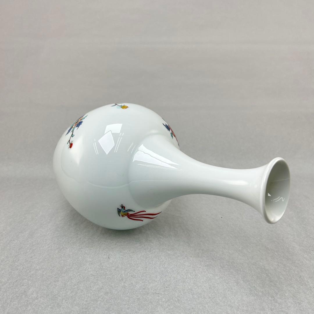 鍋島焼 人間国宝 柿右衛門花瓶 錦岩牡丹絵花瓶底部に渦福印日本美術古美術有田焼