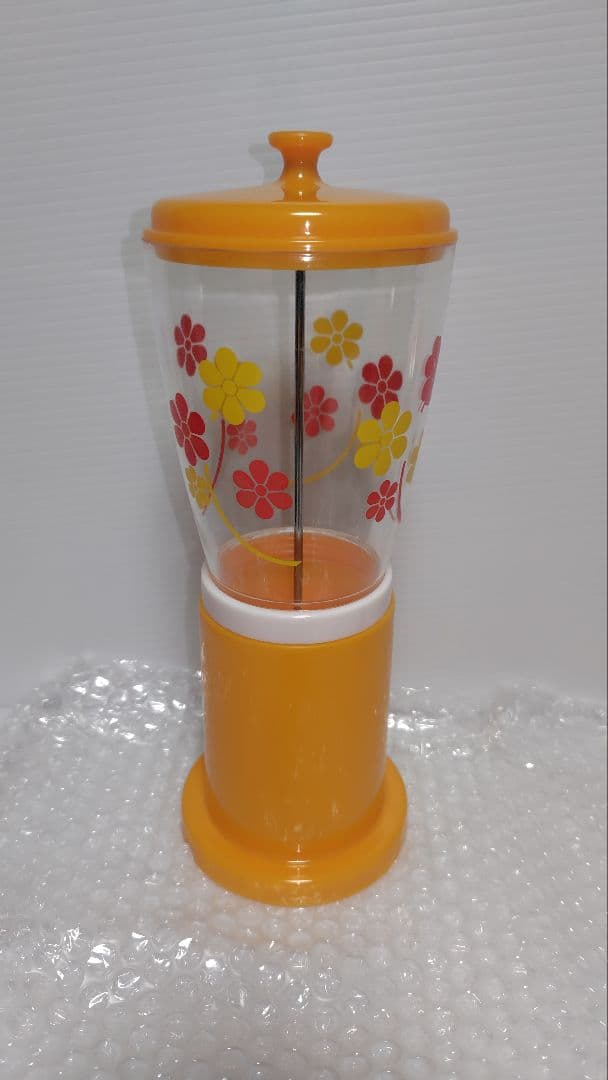 【未使用】トーワ　箸立　 東和化成株式会社　花柄　オレンジ　昭和レトロ