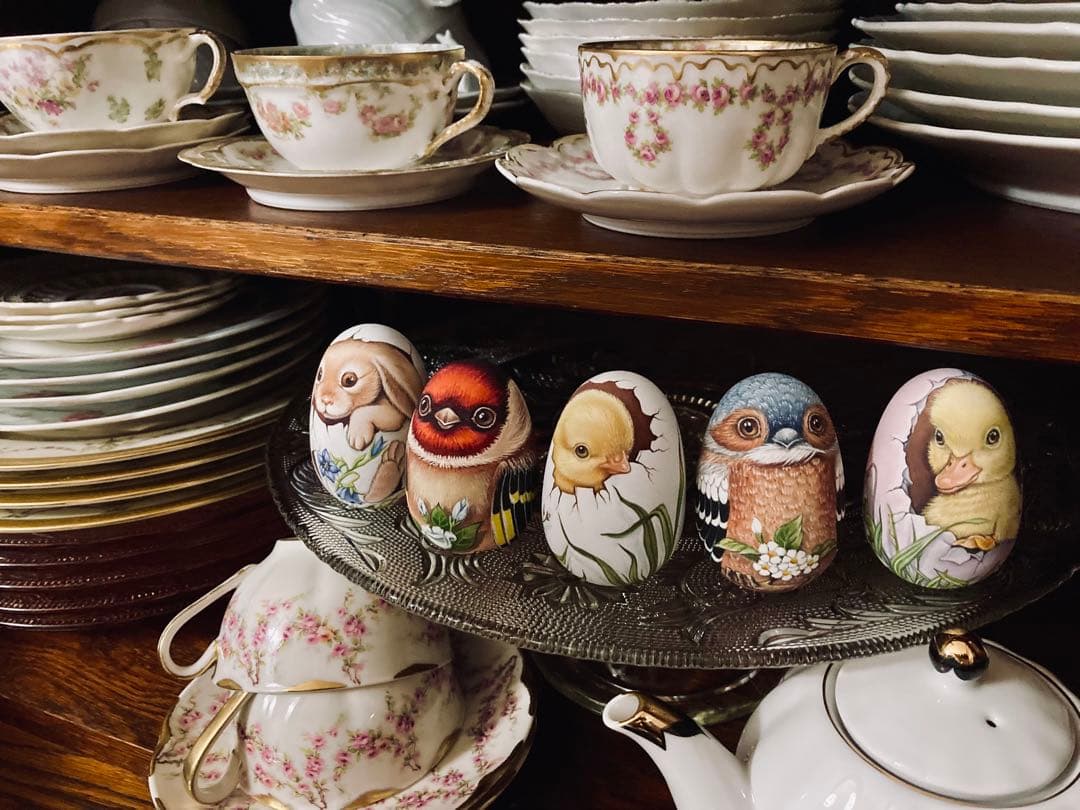 ロシア雑貨☆イースターエッグ　オーナメント『フィンチ』マトリョーシカ