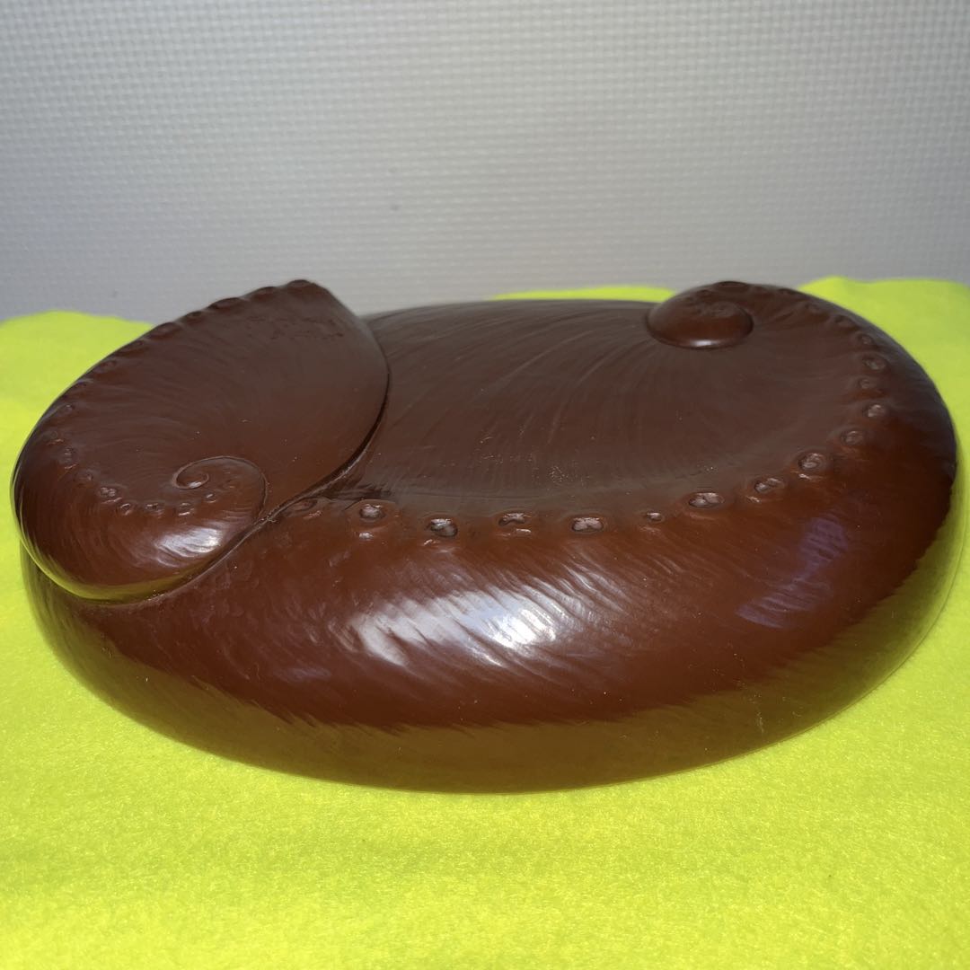 ⭕️紅渓石硯　硯　蟹彫刻　鮑型硯特別製作品美品　崎川羊堂　20cm超　1.7kg超