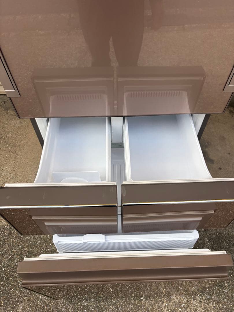 シャープ 冷蔵庫 SJ-GT42C-T 415L・2017年製 ガラスドア