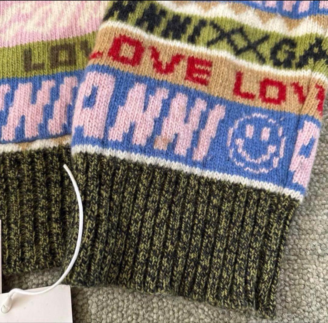 T*R様 GANNI マルチカラーロゴカーディガン L