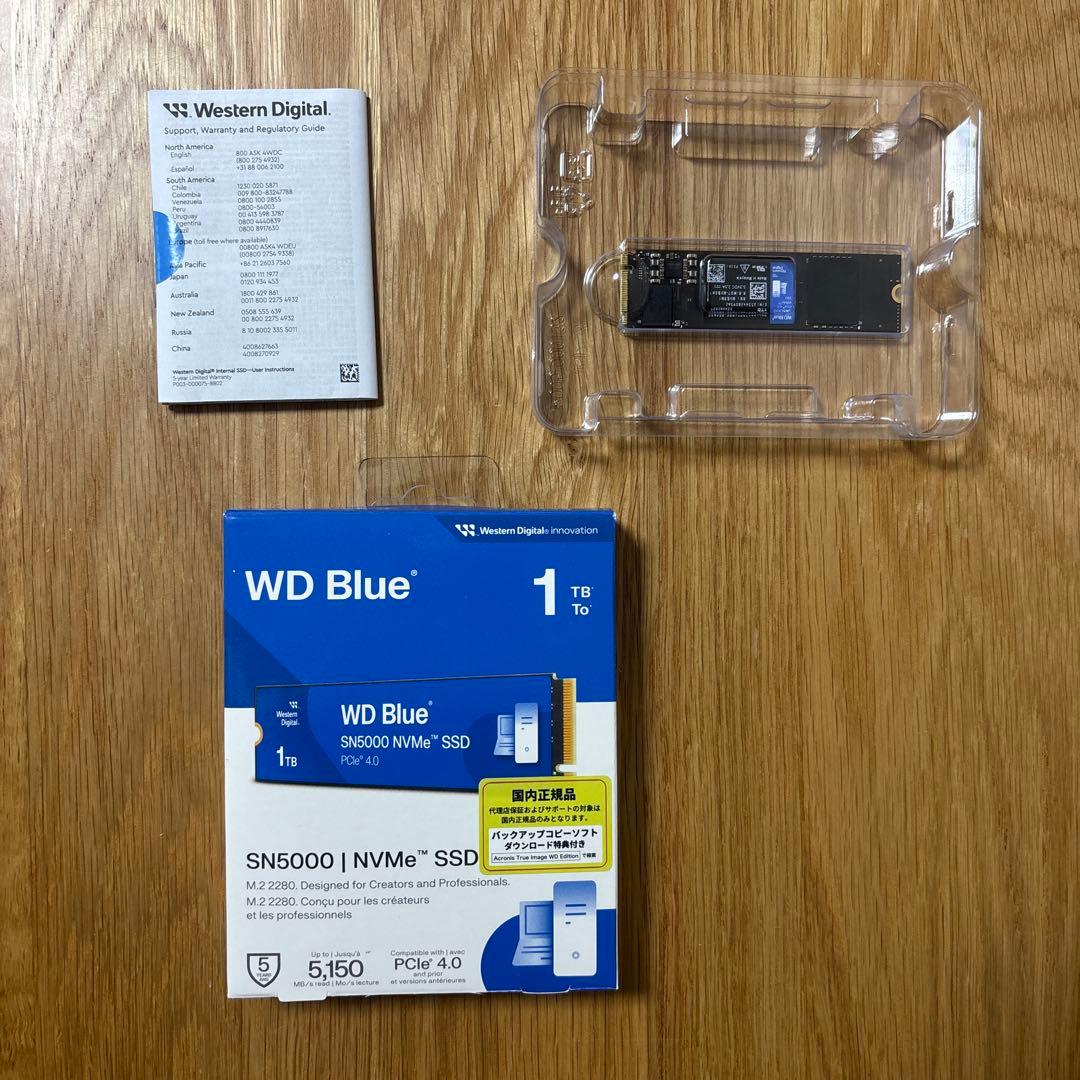 内蔵型SSD M.2 NVMe SSD 1TB WD Blue SN5000