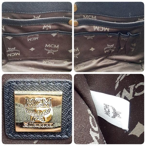 ◆美品◆ エムシーエム MCM ハンドバッグ トートバッグ 鞄 レザー 黒系