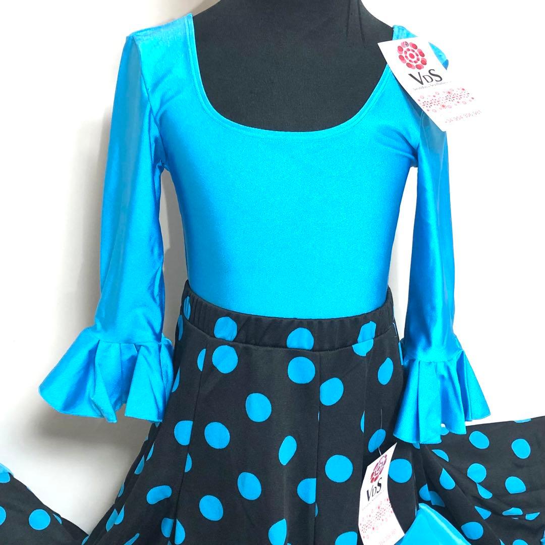 スペイン直輸入★10歳用ファルダセット　トルコ黒ドット
